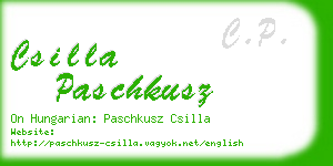 csilla paschkusz business card